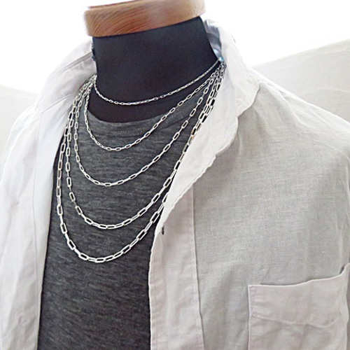 長あずきチェーン 4面カット 3.2mm 70cm ネックレス シルバー925