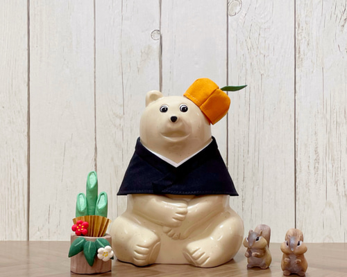 しろくま貯金箱 お正月 鏡もち サイズ比較 kukka ｸｯｶ ▶︎ しろくま貯金箱やノルディカニッセと楽しめる