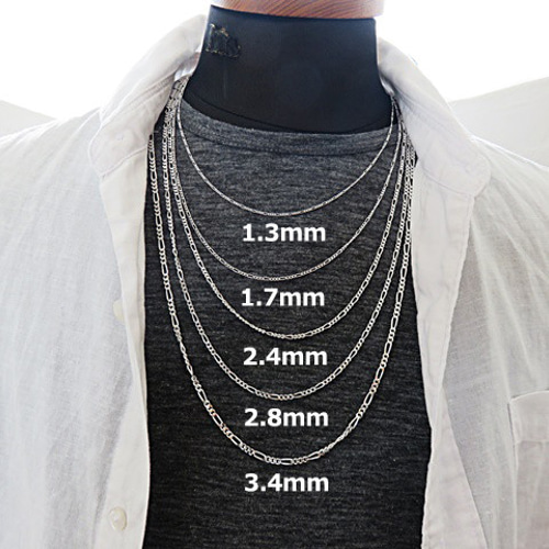 フィガロチェーン 1.3mm 60cmシルバー925 チェーン ネックレス