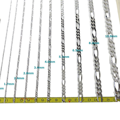 フィガロチェーン 4mm 55cmシルバー925 チェーン ネックレス