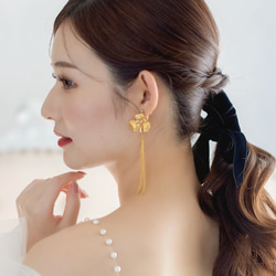 ウェディング ブライダル タッセルイヤリング ゴールド 結婚式