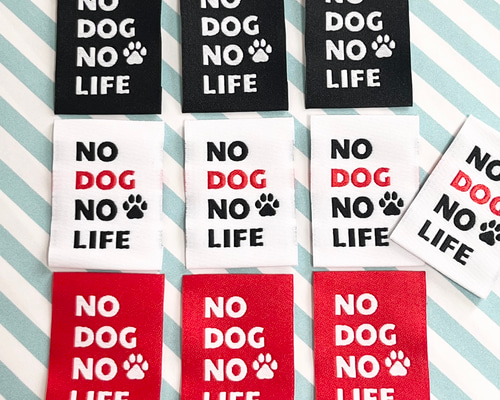 NO DOG NO LIFE 10枚セット 布タグ ワッペン・アップリケ haskypower