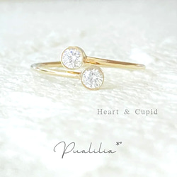*Pualilia* つけっぱなしOK‼️極上の輝き~Heart & Cupid~/18K仕上/CZダイヤ一粒ネックレス 20枚目の画像