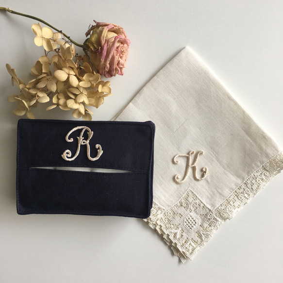 「R」イニシャル刺繍/2枚セット/アイロンワッペン 10枚目の画像