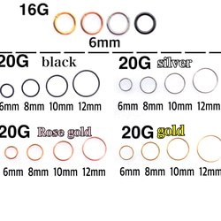 ボディピアス 20G 18G 16G 14G 2個セット【組み合わせ自由】セグメントリング 軟骨 着脱簡単 6枚目の画像