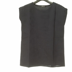 在庫処分セール！！￥12,500→￥1,100オルテガ柄ショルダータックBLUフレンチ袖 Ｕネック 4枚目の画像