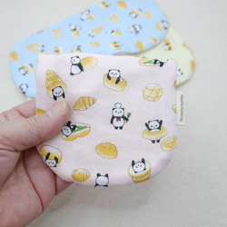 ふわもこハンカチ｜パンダのパン屋さん-Panda’s Bakery-｜S・10×20cm｜8重ガーゼハンカチ｜プチギフト 2枚目の画像