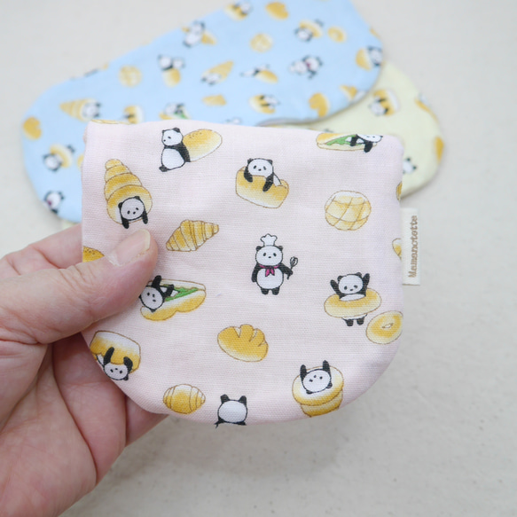 ふわもこハンカチ｜パンダのパン屋さん-Panda’s Bakery-｜S・10×20cm｜8重ガーゼハンカチ｜プチギフト 2枚目の画像