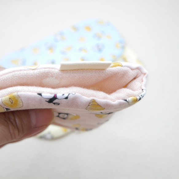 ふわもこハンカチ｜パンダのパン屋さん-Panda’s Bakery-｜S・10×20cm｜8重ガーゼハンカチ｜プチギフト 3枚目の画像