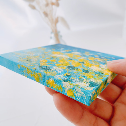 原画】抽象画 揺れるミモザ 10cm角 送料無料 絵画 La couleur 原画】抽象画 揺れるミモザ 10cm角 送料無料 絵画 La couleur