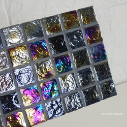 ブラック Slim ガラスモザイクタイルのディスプレイトレイmini（飾り台・小物置き）【受注制作】 5枚目の画像