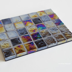 ブラック Slim ガラスモザイクタイルのディスプレイトレイmini（飾り台・小物置き）【受注制作】 4枚目の画像