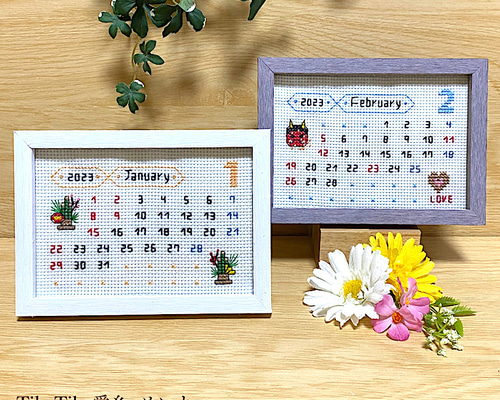 ハンドメイド　クロスステッチ完成品　クリスマスカレンダー CRAFTING | クロスステッチキット クリスマス・シーズン