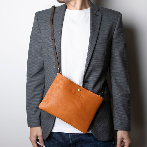 栃木レザー 2Way ミニ サコッシュ ショルダー クラッチ バッグ 栃木レザー 2Way ミニ サコッシュ ショルダー クラッチ バッグ