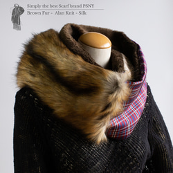 PSNY 棕色生態皮草 4 色圍脖成人協調優雅頸部保暖假皮草 SD09 第5張的照片