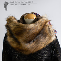 PSNY 棕色生態皮草 4 色圍脖成人協調優雅頸部保暖假皮草 SD09 第6張的照片