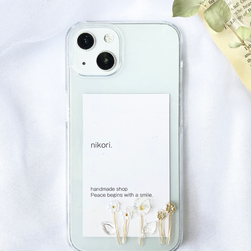マーガレットとパールフラワー スマホケース iPhoneケース 携帯