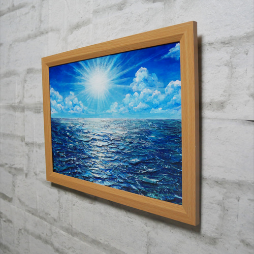 油絵 太陽と海 油絵 絵画 【太陽の海】 | HIROSHI1990