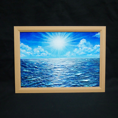 油絵 油彩 油彩画 絵 絵画 【輝きの海】 絵画 HR 通販
