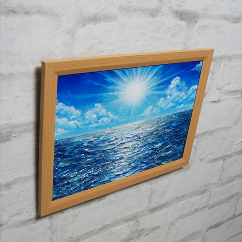 油絵 油彩 油彩画 絵 絵画 【輝きの海】 絵画 HR 通販