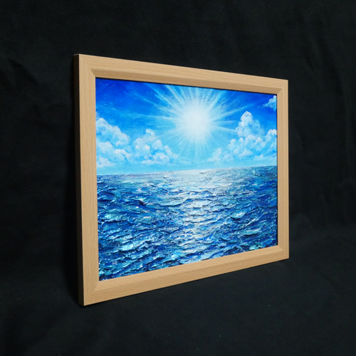 油絵 油彩 油彩画 絵 絵画 【輝きの海】 絵画 HR 通販