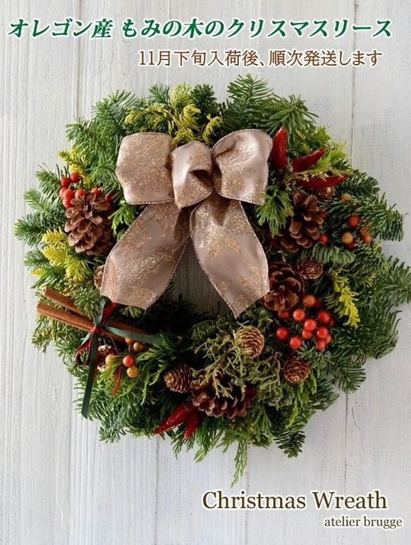 クリスマスリース モミの木 手作りキット 生花 生モミの木 もみの木