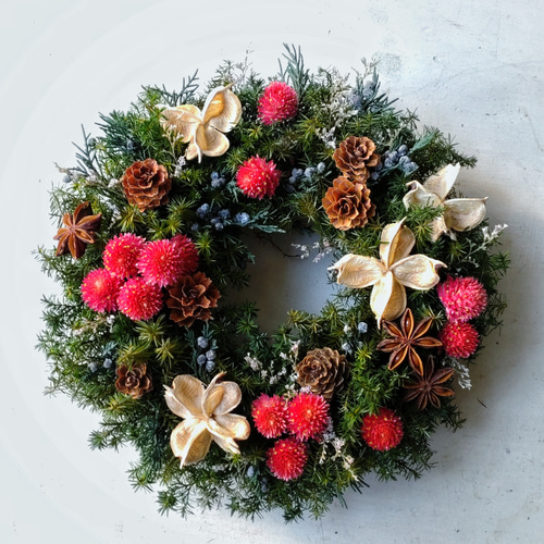 クリステル★くまの森のボリュームリース★クリスマスリース★フラワーリース クリステル☆くまの森のボリュームリース☆クリスマスリース☆フラワー