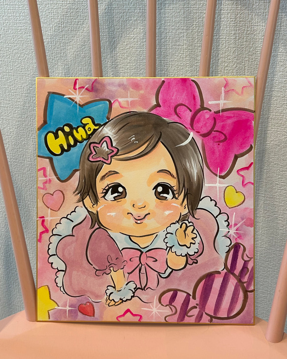 似顔絵 かわいい似顔絵 1名色紙サイズ イラスト natsumike 通販