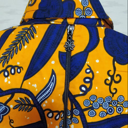 ☆發售☆ 全球僅此一件非洲布料！藍花長袖長連身裙 第11張的照片