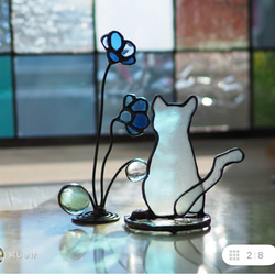 「長崎発！尾曲がり猫にゃん(黒猫)」ステンドグラス 4枚目の画像