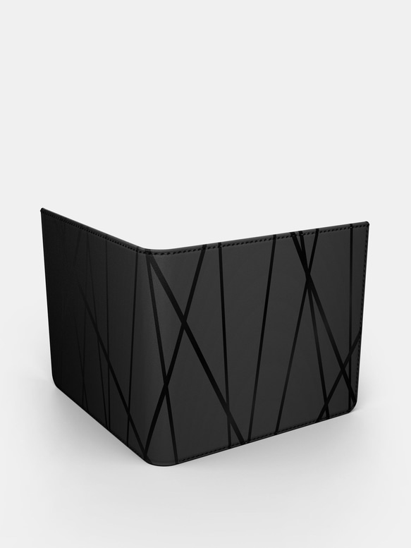 カラフルで色鮮やかな木目調 二つ折り財布 本革 本革