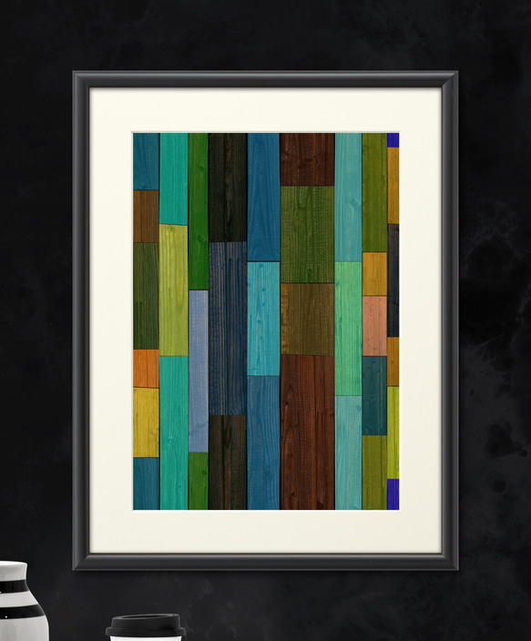 カラフルで色鮮やかな木目調 二つ折り財布 本革 本革