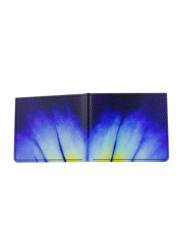 色鮮やかなグラデーションが神秘的で美しい花の細胞模様 二つ折り財布 本革 7枚目の画像