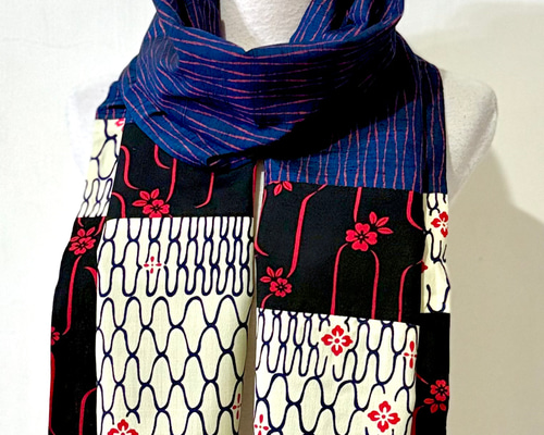 スカーフ No. 293 *Iroha* デザイナーハンドメイドアンティーク