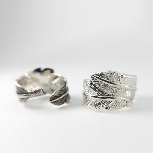 2枚の羽のフェザーリング 指輪 シルバー サイズ調整 金属アレルギー