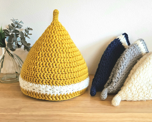 あったか手編みのとんがりニット帽【受注製作】 帽子(ベビー・キッズ