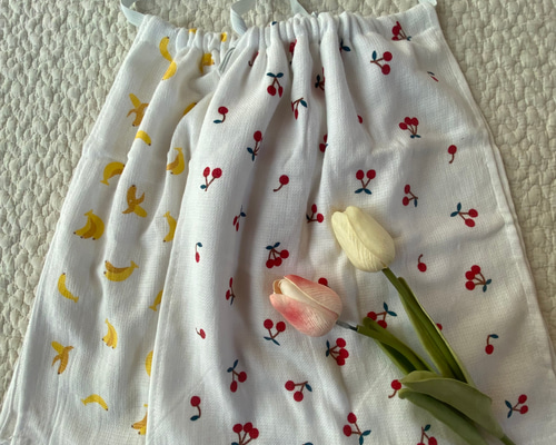 首ゴムタイプ）（二重）選べる2枚セット おりこうエプロン タオル