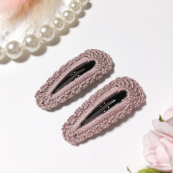 2個セット】ピンク ぱっちんピン ヘアピン レース レザー 入園 卒園