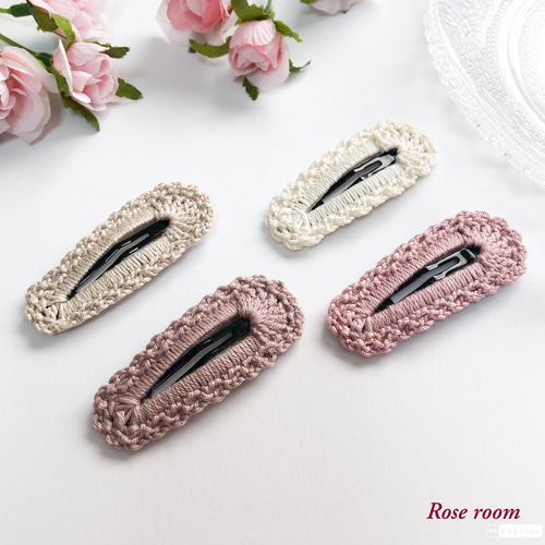 2個セット】ピンク ぱっちんピン ヘアピン レース レザー 入園 卒園