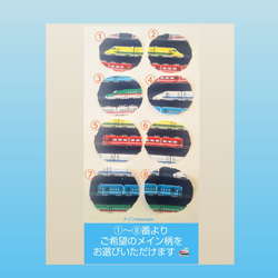 (右目用) 最新改良10月～ 眼鏡用 布アイパッチ  新幹線 & 電車 2️⃣  柄 (日本製)【受注製作】 5枚目の画像