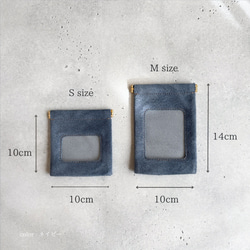 ″本革　スエード　クリアー　ポーチ″ オレンジ　Sサイズ　ピッグスエード　シンプル　小物入れ　秋　冬　クリスマス 14枚目の画像