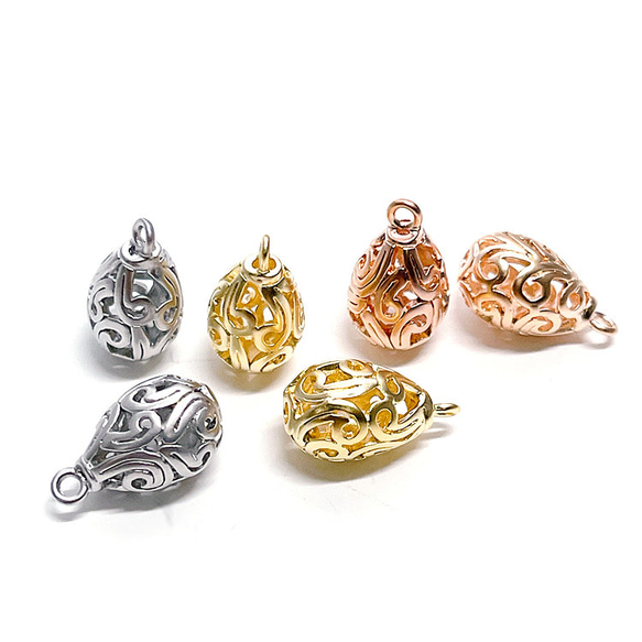 P3041 [2件裝] Petit Nouveau 立體鏤空霧面銀吊飾 NF 第5張的照片