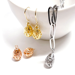 P3041 [2件裝] Petit Nouveau 立體鏤空霧面銀吊飾 NF 第6張的照片