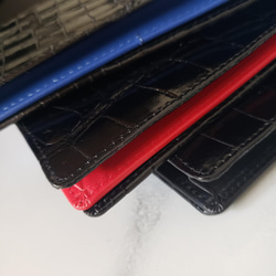 クロコダイル革 レディース・メンズ財布 二つ折り財布　ブラック　内部革ブラック　 16枚目の画像