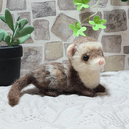 受注制作】フェレット 羊毛フェルト うちの子オーダー可 オーダー 羊毛