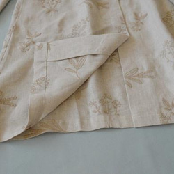 ★SALE★【XL】リネン100%総刺繡クルミ釦ポケット付きノーカラーシンプルなコート♪ 7枚目の画像