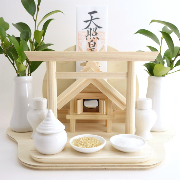 まー吉様御依頼品 神棚《すみよし》神具7点セット 置き専用 極小 神棚 モダン