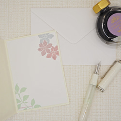 グリーティングカード「小花アラカルト（ピンク）」選べるメッセージ ※封筒付き /よもぎむしぱん 2枚目の画像