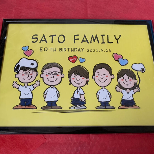 【2024福袋】 似顔絵 FOOPY＊退職期 その他インテリア雑貨 結婚記念日・2名 絵画