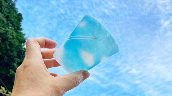 ひこうき雲グラス  ＊受注制作 5枚目の画像